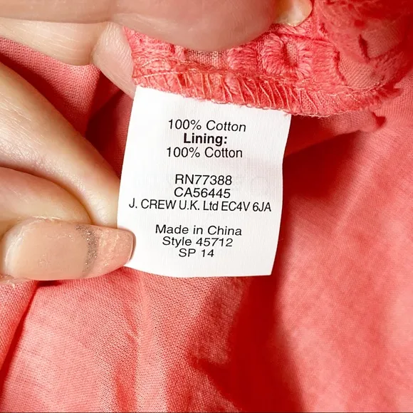 J. Crew Pink Eyelet Pencil Skirt Size 2