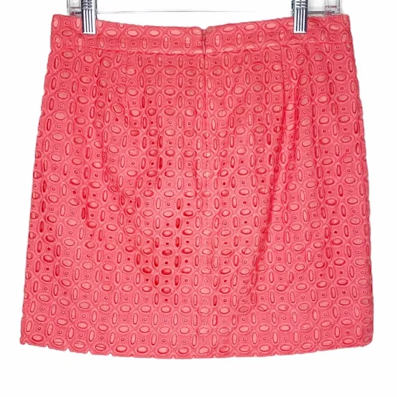 J. Crew Pink Eyelet Pencil Skirt Size 2