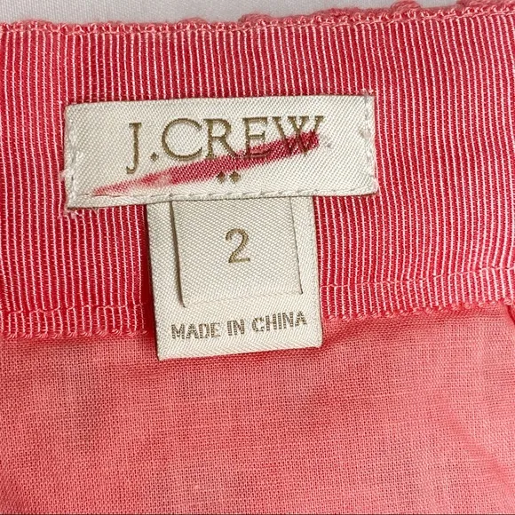 J. Crew Pink Eyelet Pencil Skirt Size 2