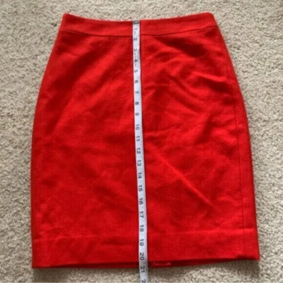 J. Crew Red Wool Blend Mini Pencil Skirt