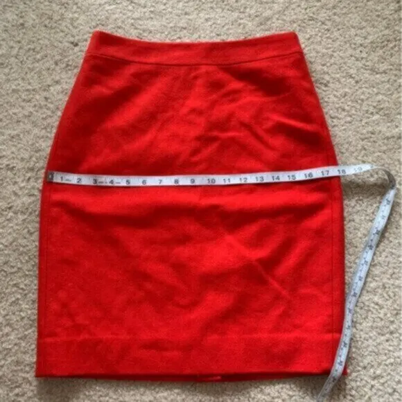 J. Crew Red Wool Blend Mini Pencil Skirt