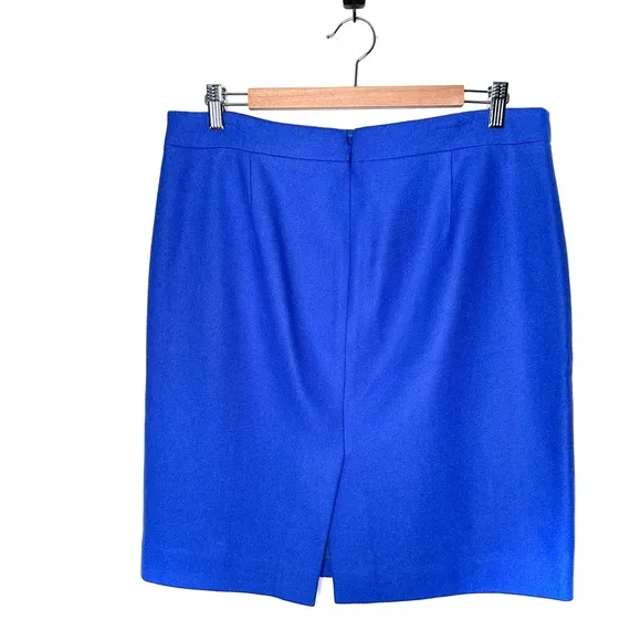 J. Crew | The Pencil Skirt Double Serge Wool Blue Size 12