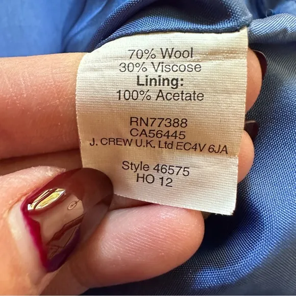 J. Crew | The Pencil Skirt Double Serge Wool Blue Size 12