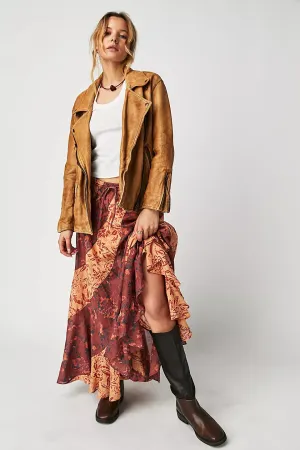 JACKIE MAXI SKIRT-BRICK COMBO