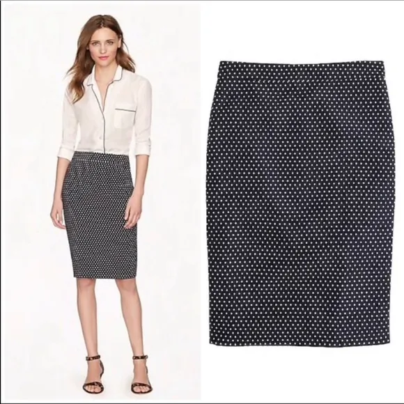 J.Crew Polka Dot Pencil Skirt