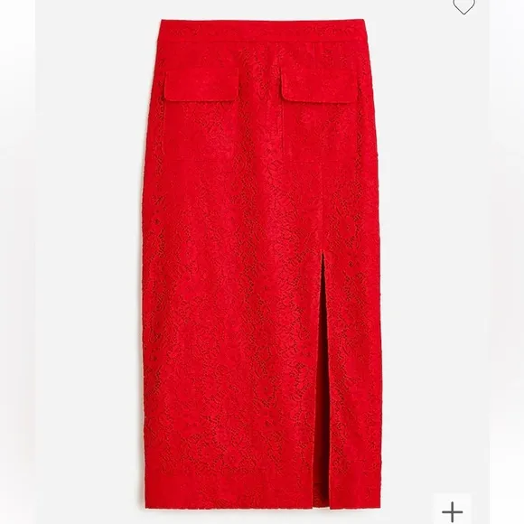 J.Crew Side-Slit Pencil Skirt with Lace