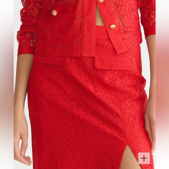 J.Crew Side-Slit Pencil Skirt with Lace