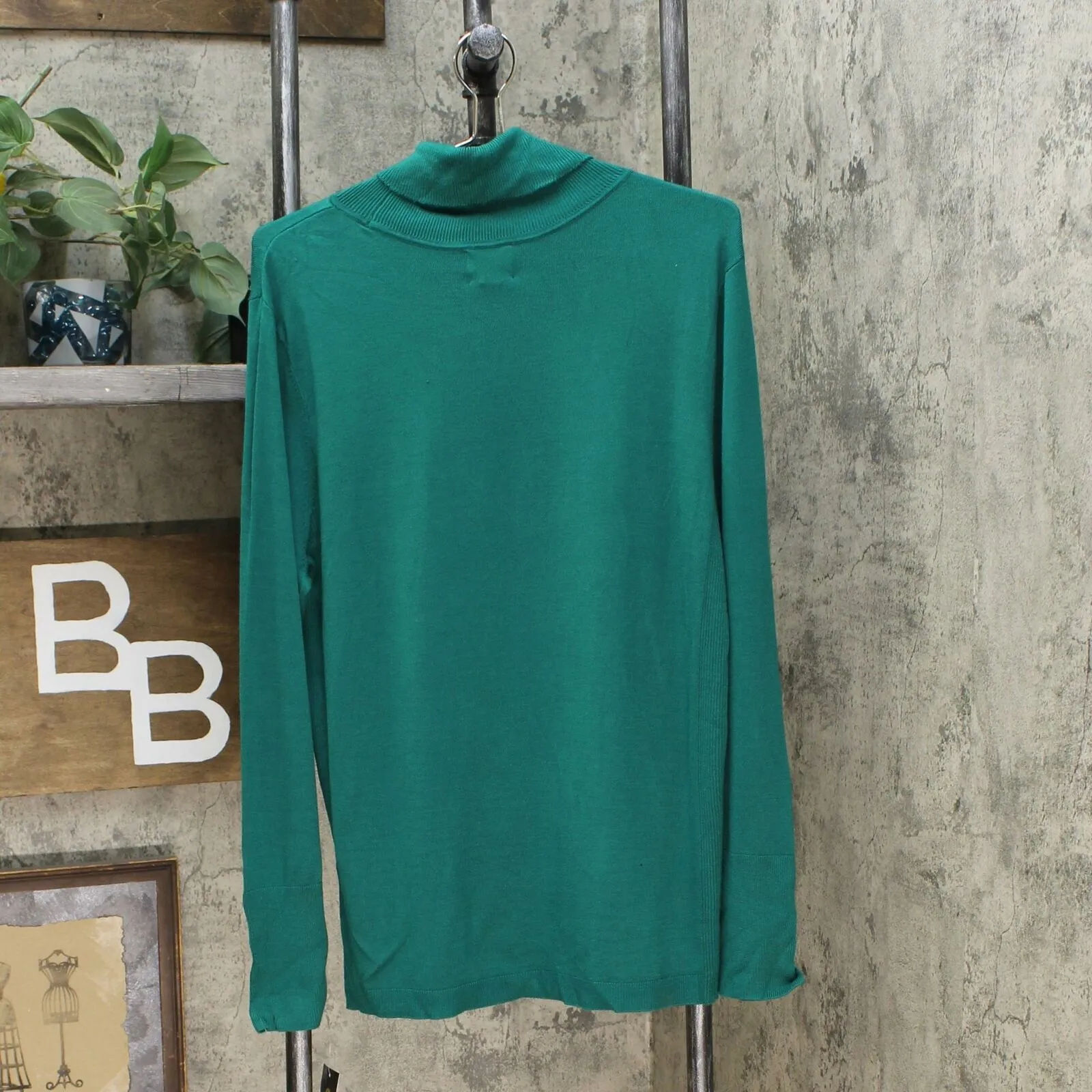 JM Collection Women's Pullover Stud Sleeve Turtleneck Sweater