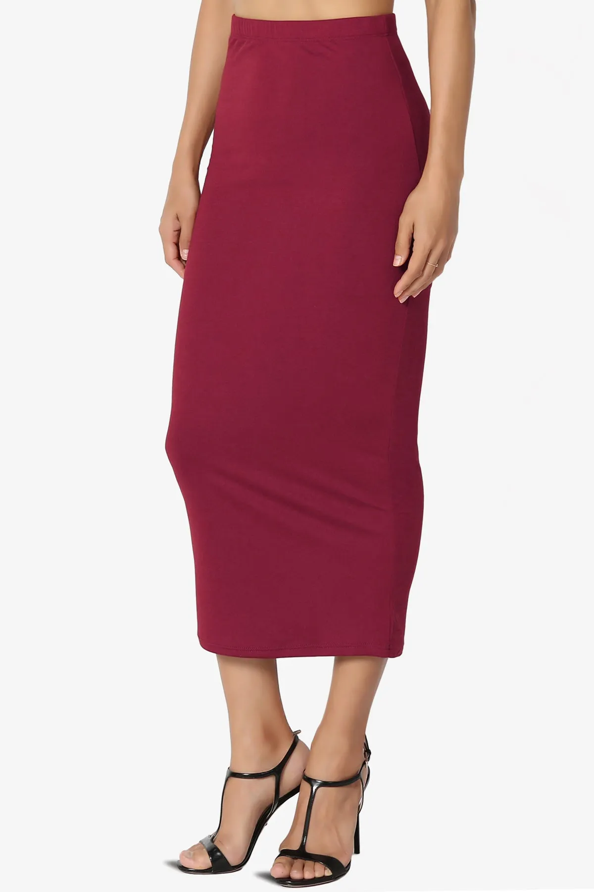 Joey Buttery Soft Knit Midi Pencil Skirt