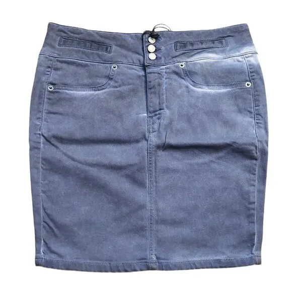 John Richmond Periwinkle Light Blue Tie-Dye Mini Pencil Skirt Sz 42 NWT