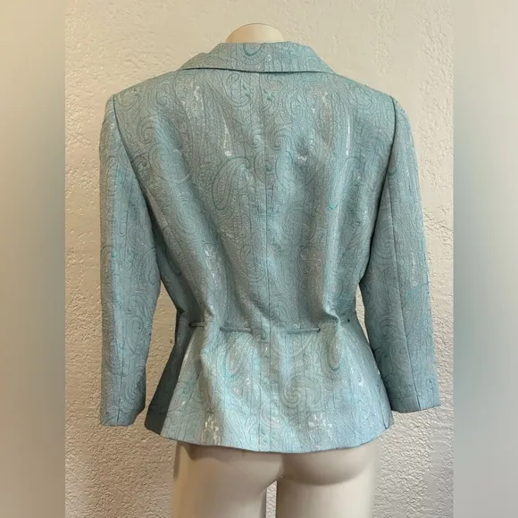 Jones New York light teal turquoise 2 Piece Blazer / skirt  Suit Size 12 NWT
