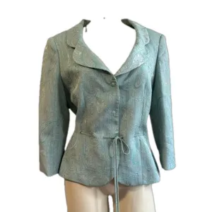 Jones New York light teal turquoise 2 Piece Blazer / skirt  Suit Size 12 NWT