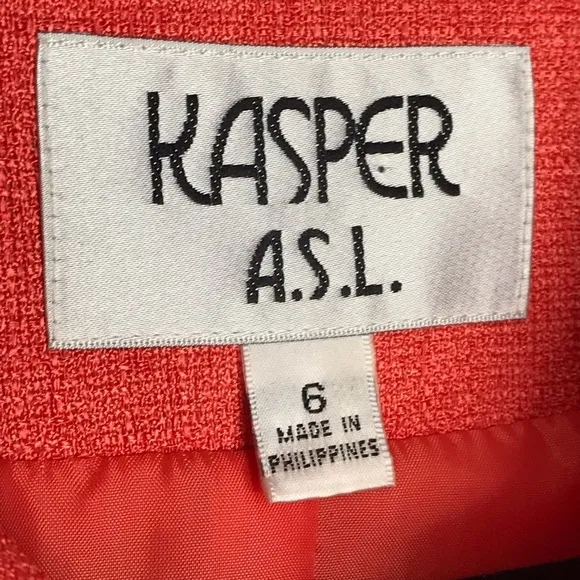 Kasper A.S.L Skirt Set Lined Career Blazer Suit Square Buttons Beautiful Set