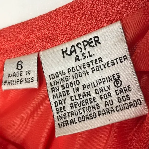 Kasper A.S.L Skirt Set Lined Career Blazer Suit Square Buttons Beautiful Set