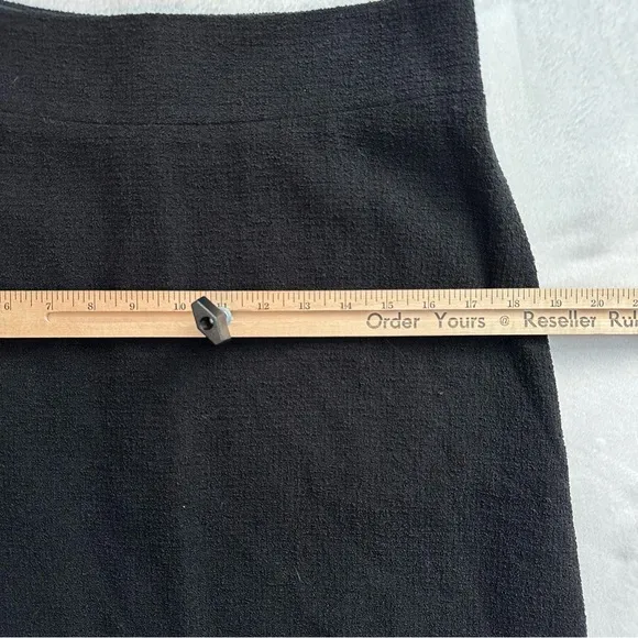 Kate Spade Black Tweed Chain Link Hem Pencil Mini Skirt Wool 30” waist Sz 10