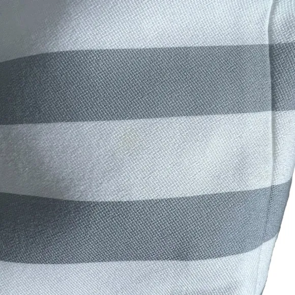 Kate Spade White and Grey Striped Cotton Silk Blend Pencil Skirt, Size 8