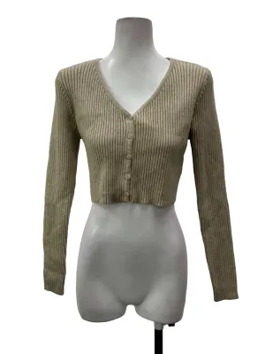 Khaki Brown Knitted Cardigan Top