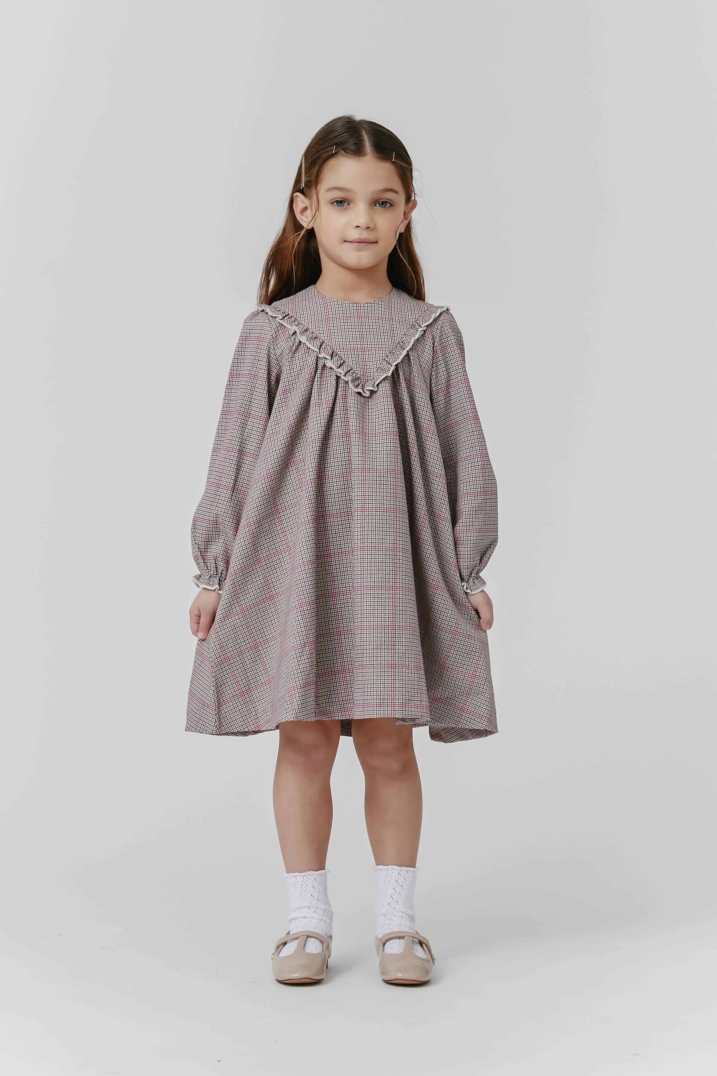 Kipp Multi Plaid Ruffle Dress