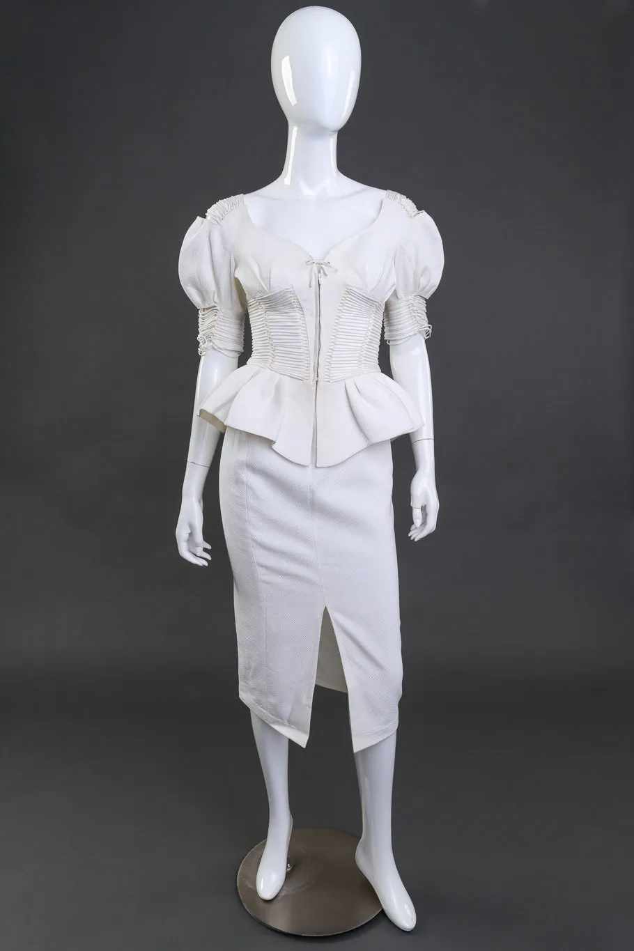 Laced Peplum Jacket & Skirt Suit