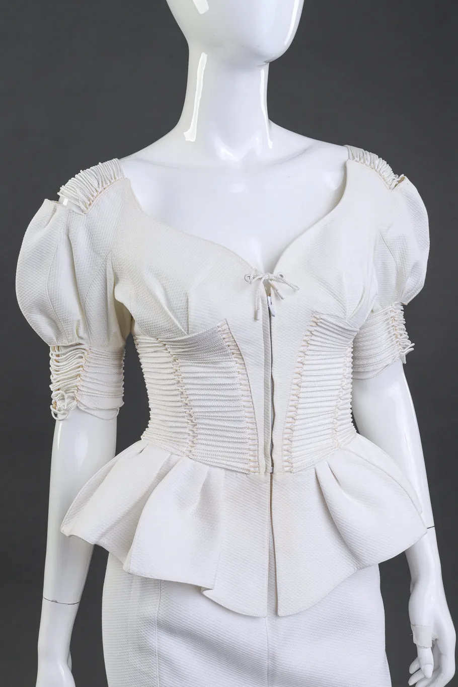 Laced Peplum Jacket & Skirt Suit