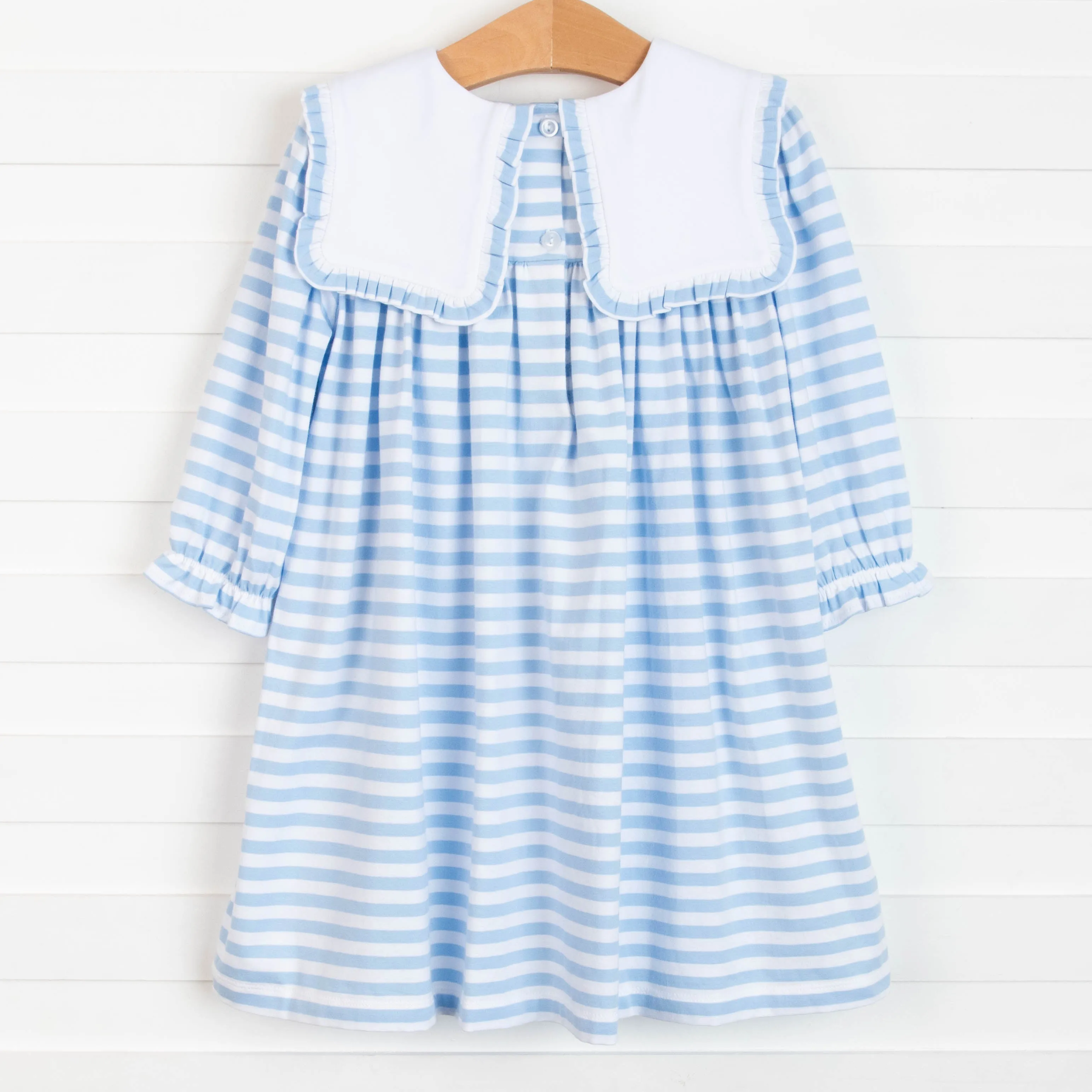 Lacey Bib Dress, Blue