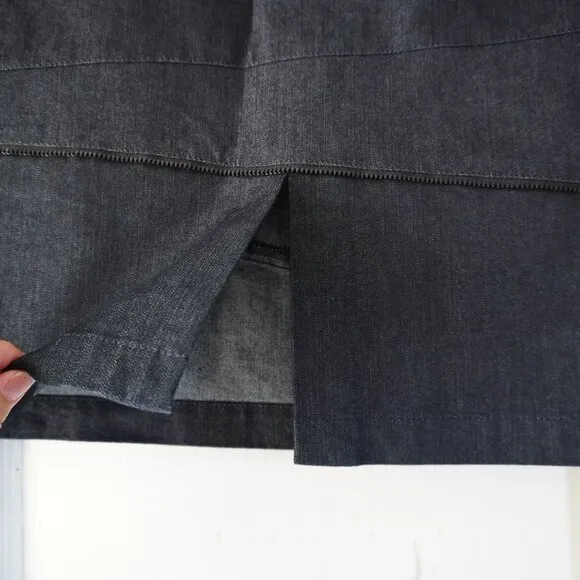 Lafayette 148 Denim Pencil Skirt with Zipper Detail