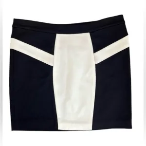 L.A.M.B. Color Block Mini Skirt Black White Pencil Y2K Gwen Stefani Size 2