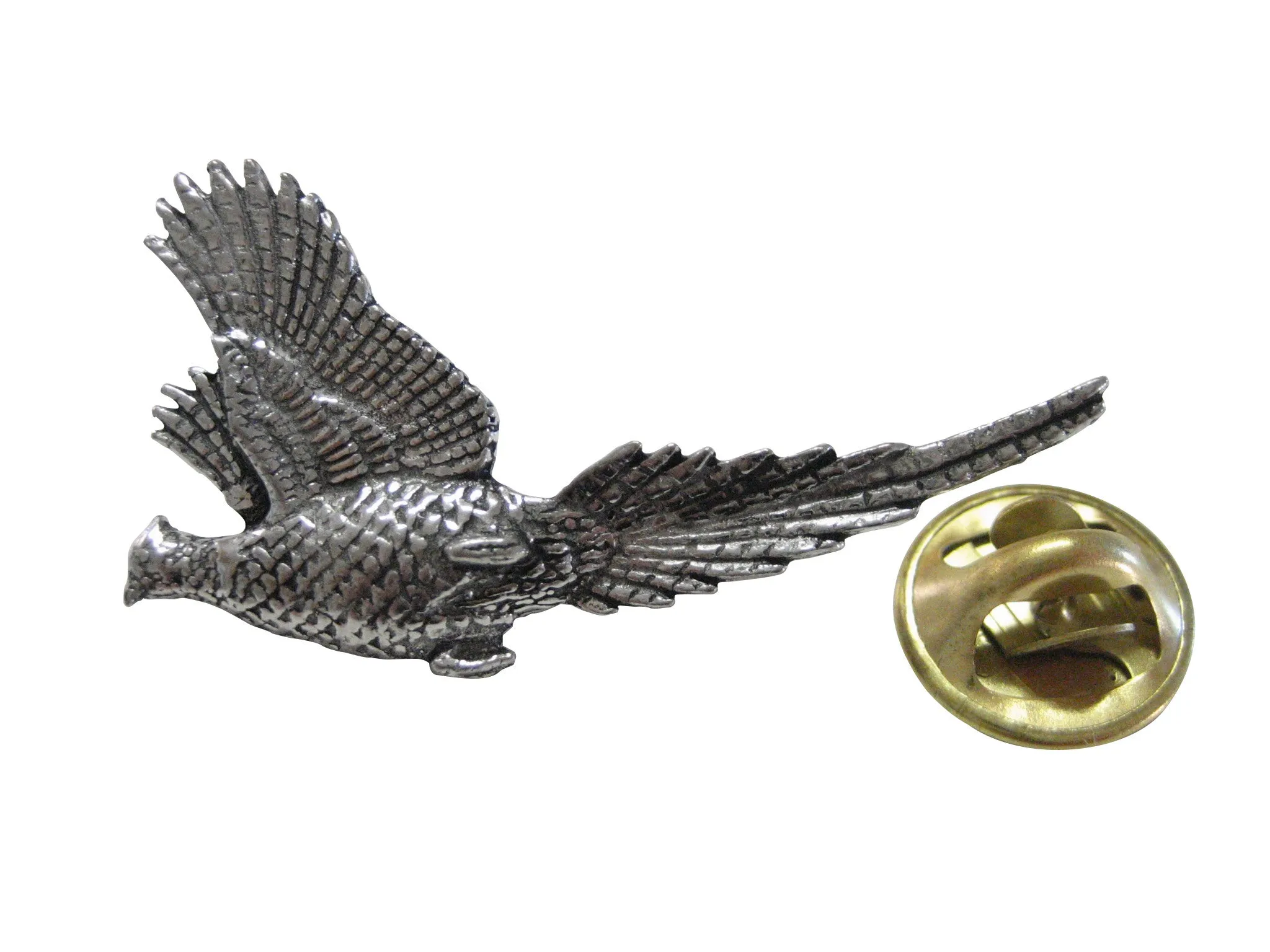 Large Flying Pheasant Bird Lapel Pin