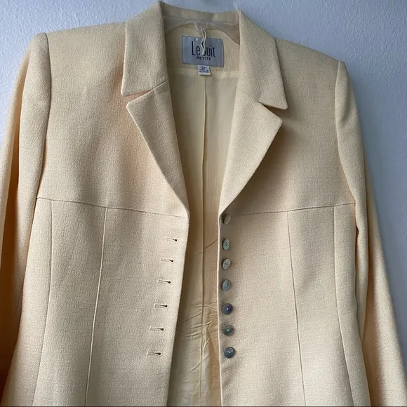 Le Suit Petite Yellow Blazer Jacket