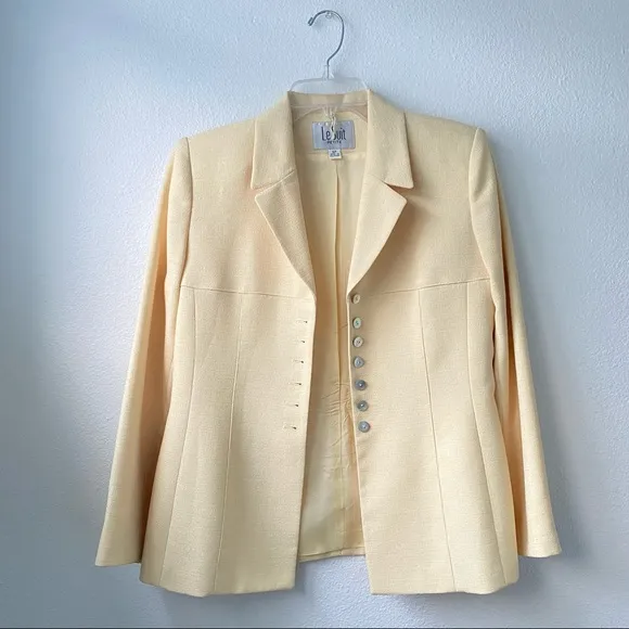 Le Suit Petite Yellow Blazer Jacket
