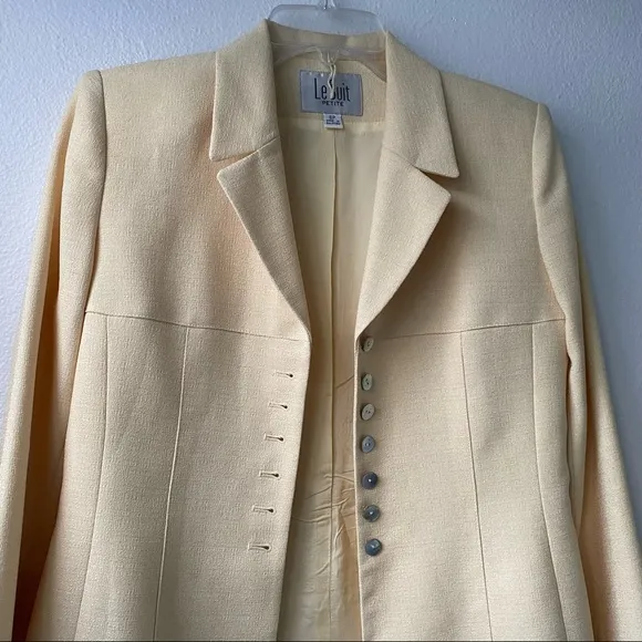 Le Suit Petite Yellow Blazer Jacket