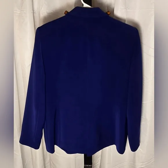 Le Suit Royal Blue Blazer and Knee Length Skirt Set