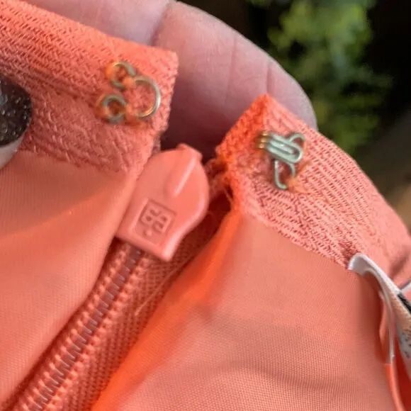 Le Suit Size 8 two-piece skirt/blazer set.  Tangerine/orange