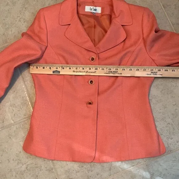 Le Suit Size 8 two-piece skirt/blazer set.  Tangerine/orange