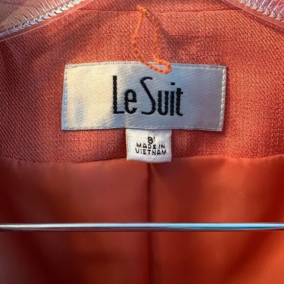 Le Suit Size 8 two-piece skirt/blazer set.  Tangerine/orange