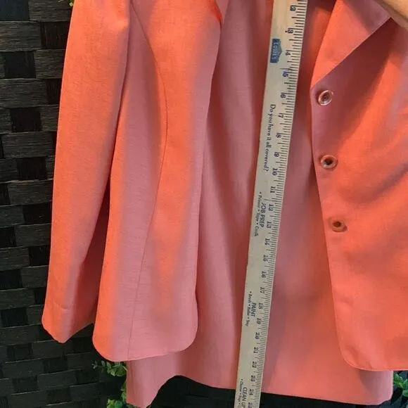 Le Suit Size 8 two-piece skirt/blazer set.  Tangerine/orange