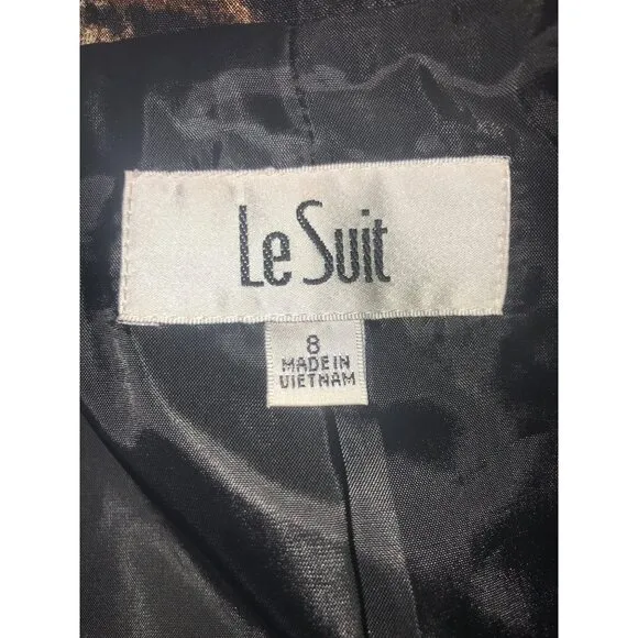 Le Suit Women's Animal Print Long Buttonless Blazer Duster