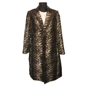 Le Suit Women's Animal Print Long Buttonless Blazer Duster