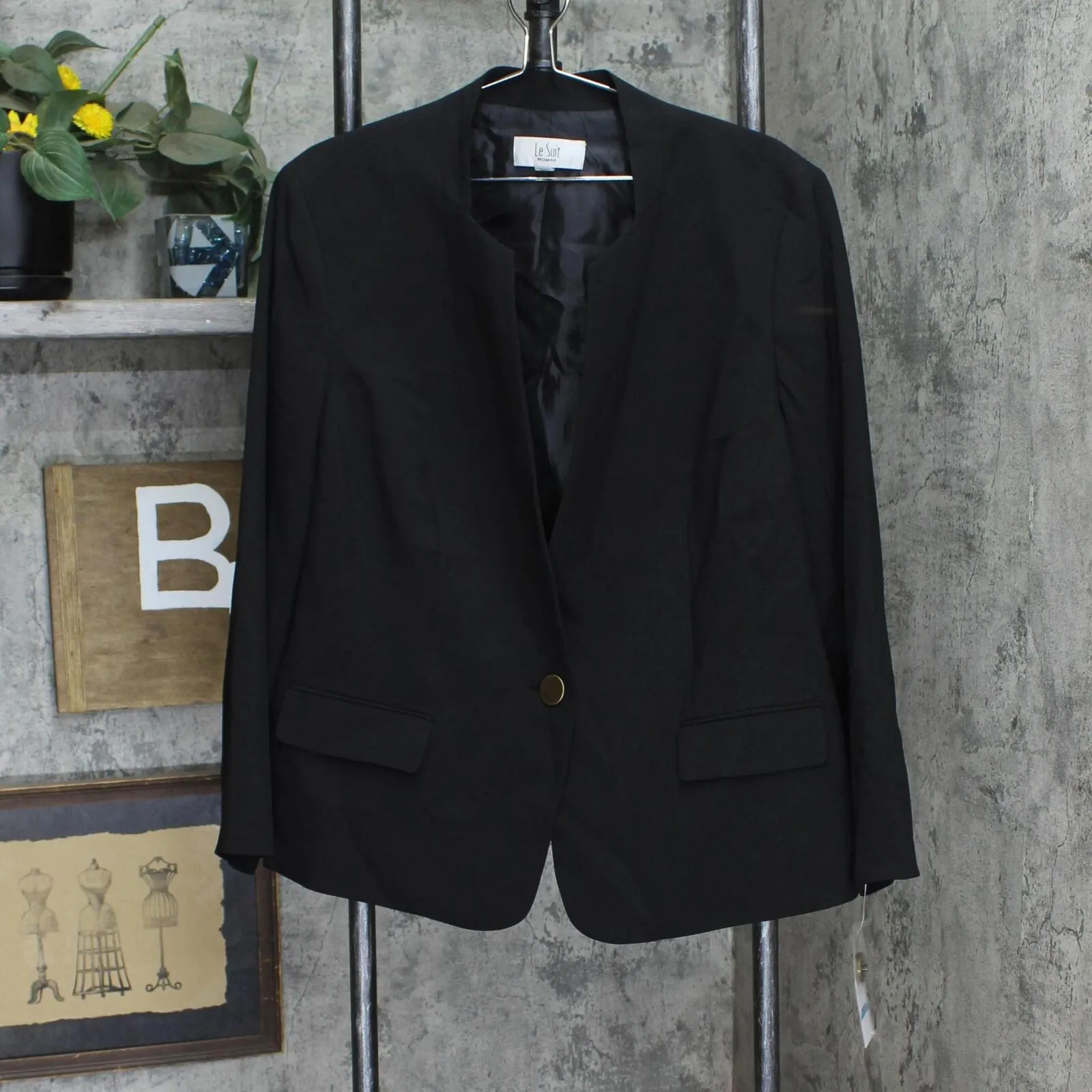 Le Suit Womens Plus Size Single-Button Blazer Suit Jacket 50040873 Black 20W