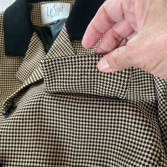 Le Suit/Kasper ASL jacket/Blazer and skirt suit micro plaid in black/beige used