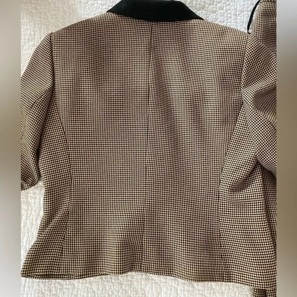 Le Suit/Kasper ASL jacket/Blazer and skirt suit micro plaid in black/beige used