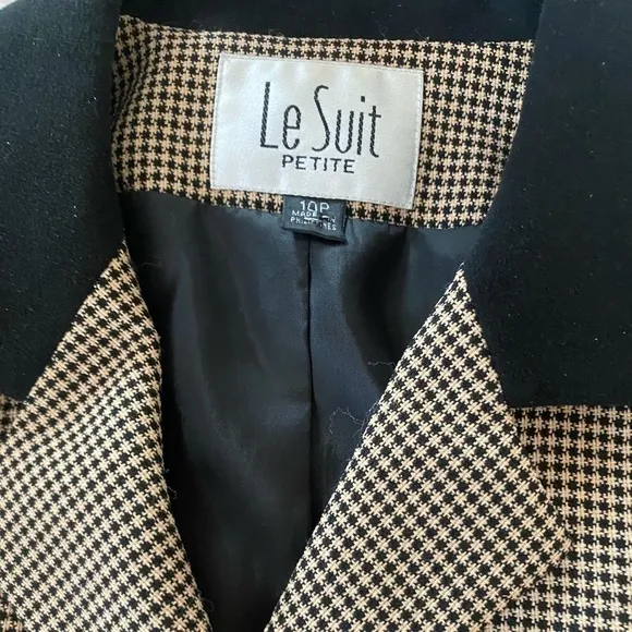 Le Suit/Kasper ASL jacket/Blazer and skirt suit micro plaid in black/beige used