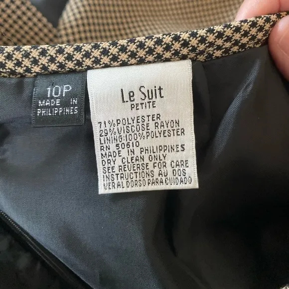 Le Suit/Kasper ASL jacket/Blazer and skirt suit micro plaid in black/beige used