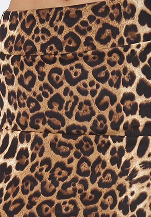 Leopard Pencil Midi Skirt
