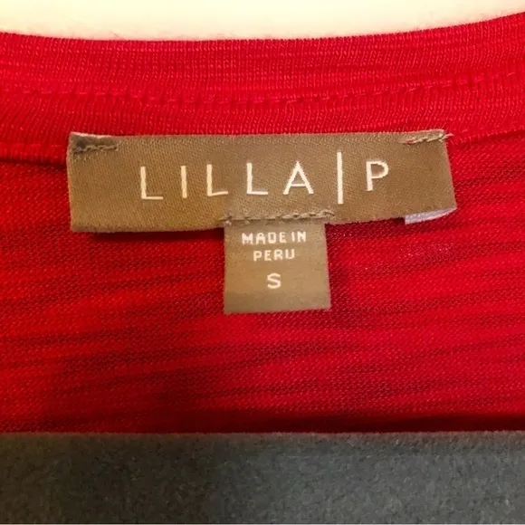 Lilla P Ruffle Sleeve V-Neck Dress Red Size Small