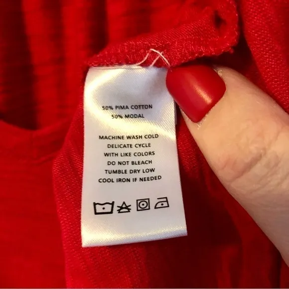 Lilla P Ruffle Sleeve V-Neck Dress Red Size Small