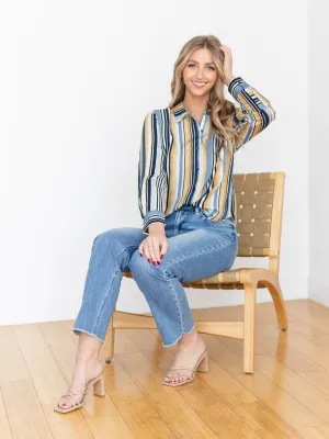 Liverpool Button Up Woven Blouse