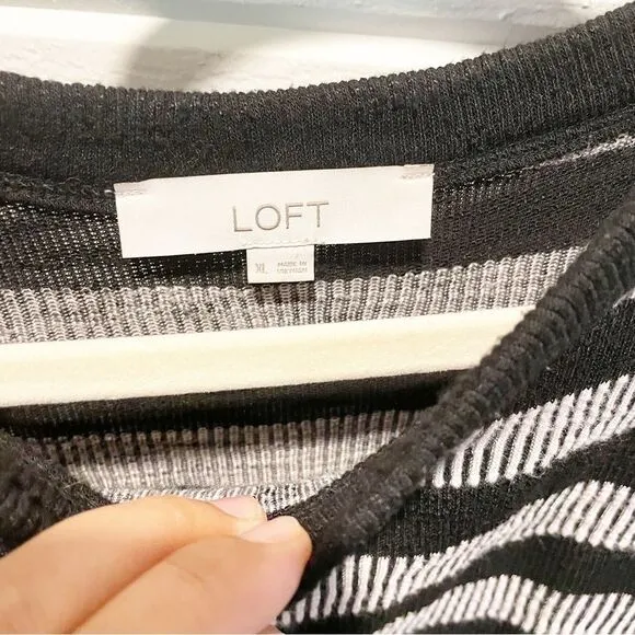 LOFT Geo Striped Knit Pencil Midi Skirt(M)  Crew neck Tank Top(XL) Set