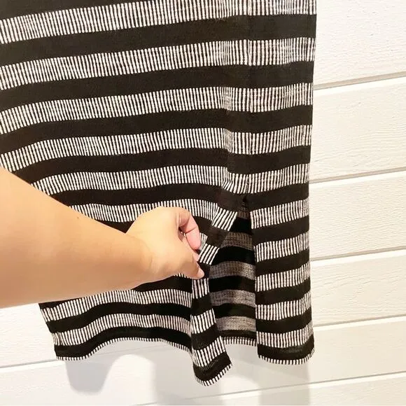 LOFT Geo Striped Knit Pencil Midi Skirt(M)  Crew neck Tank Top(XL) Set