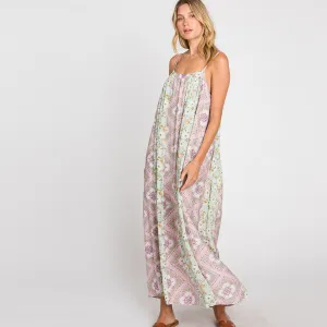 Lovely Mix Print Sleeveless Maxi Dress